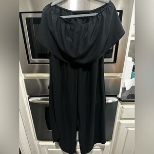 Black Off-Shoulder Jumpsuit flowy flattering resort